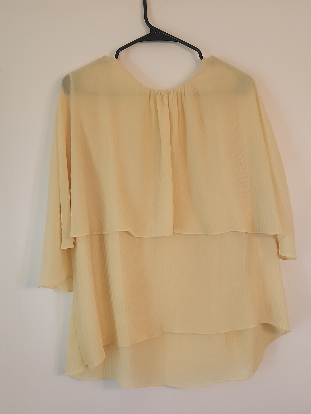 Light Yellow Layered Chiffon Women's Top